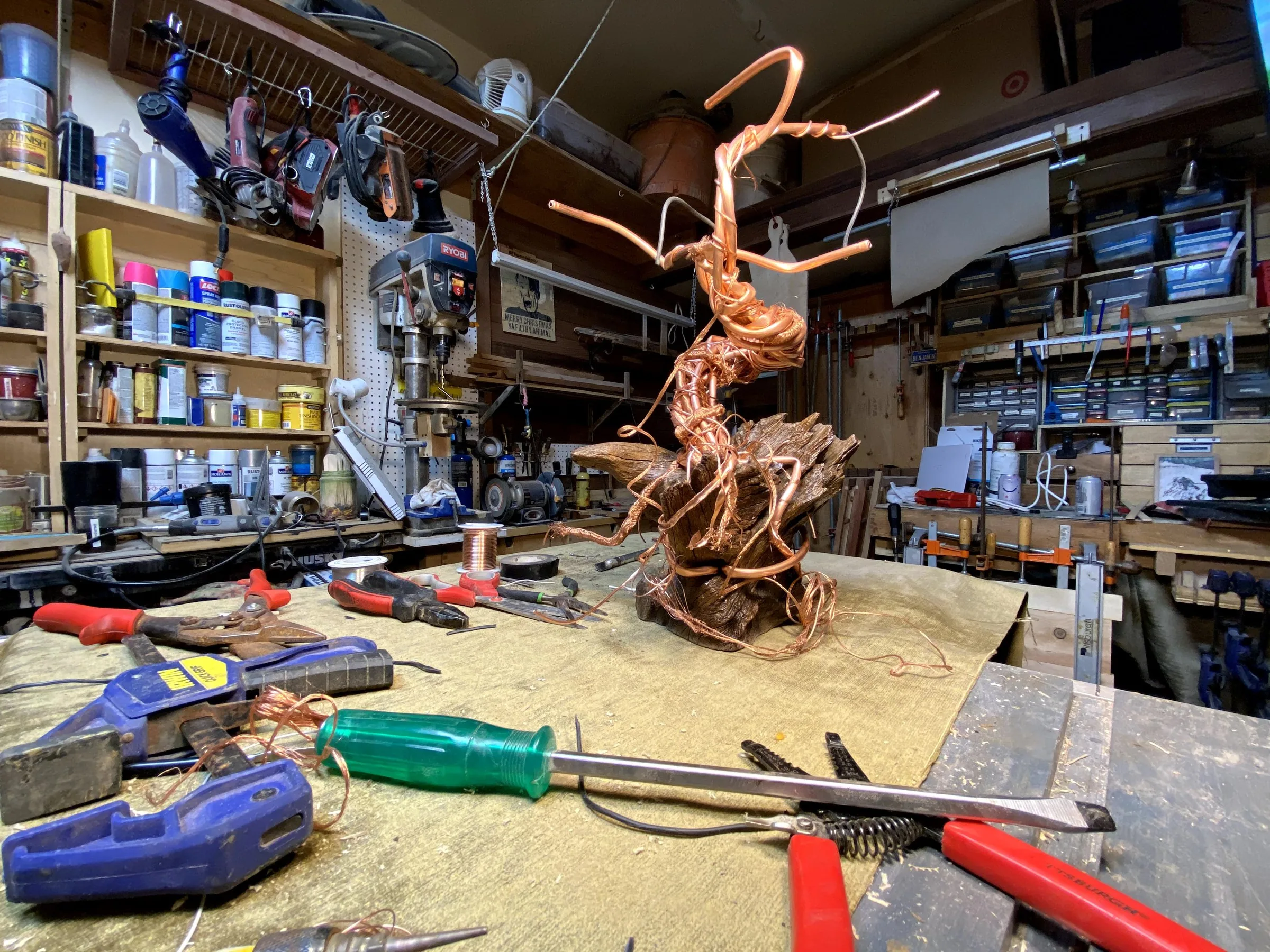 Copper bonsai tree