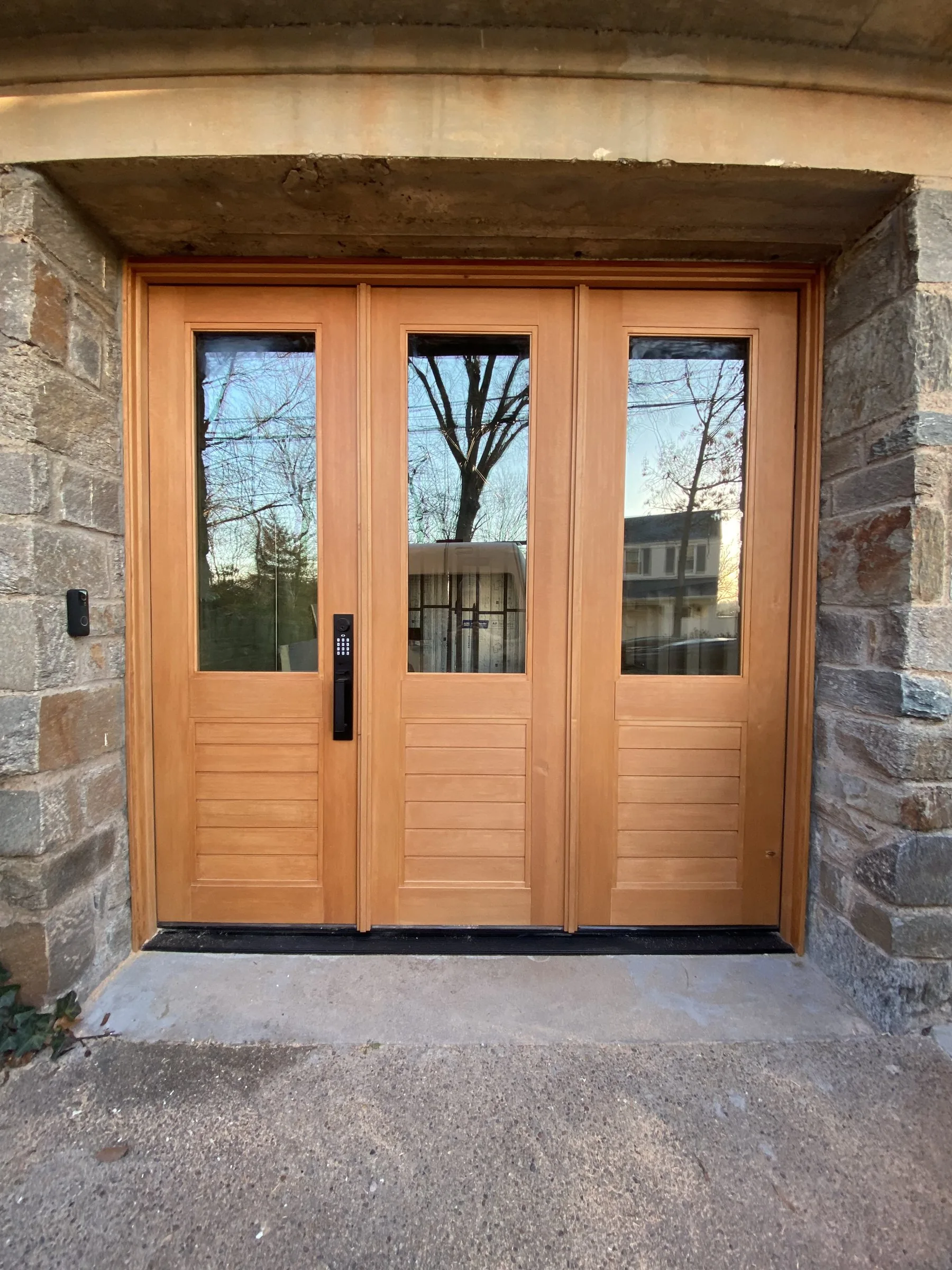 Triple entry doors
