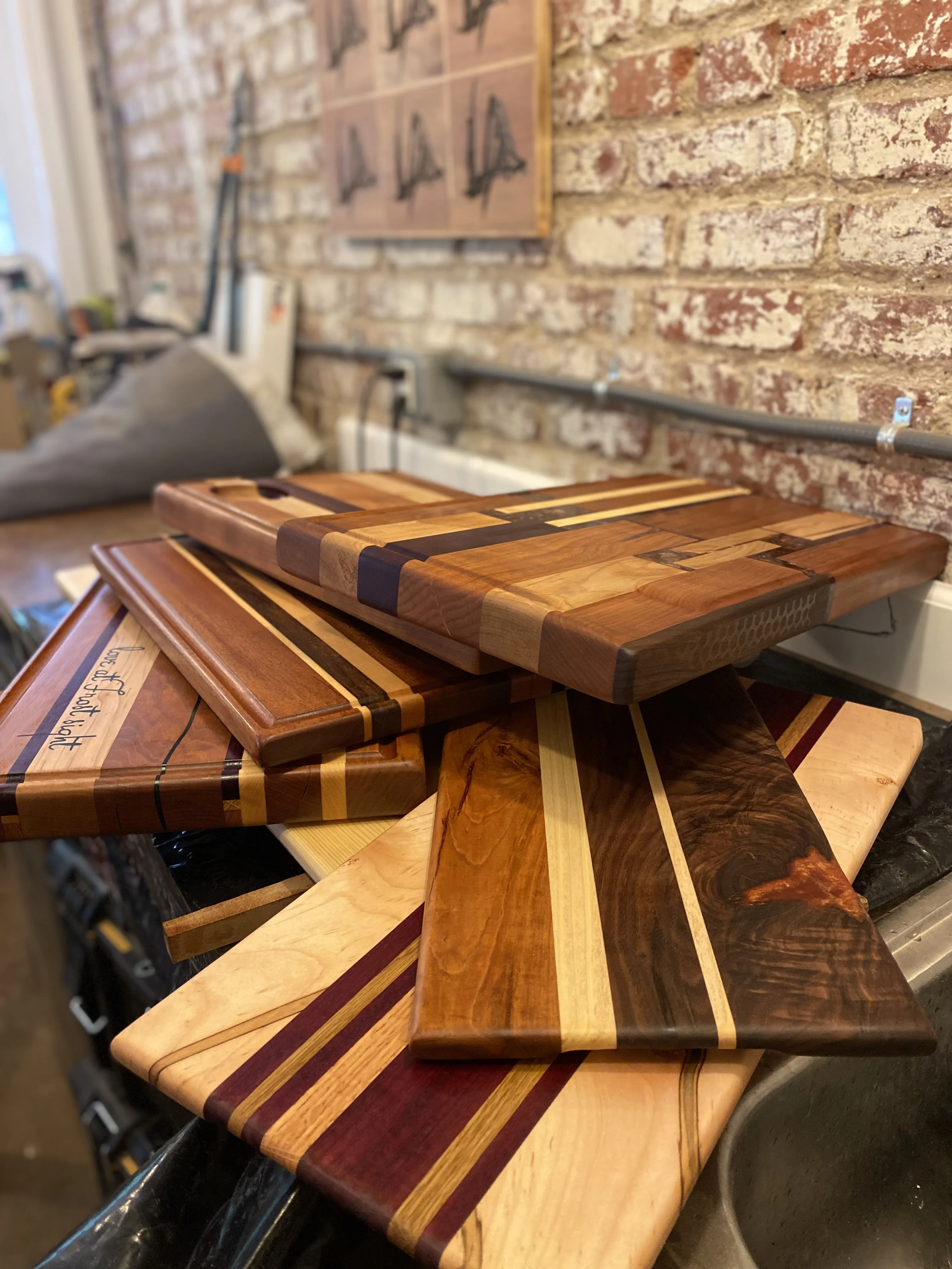 Laminated hardwood serving boards