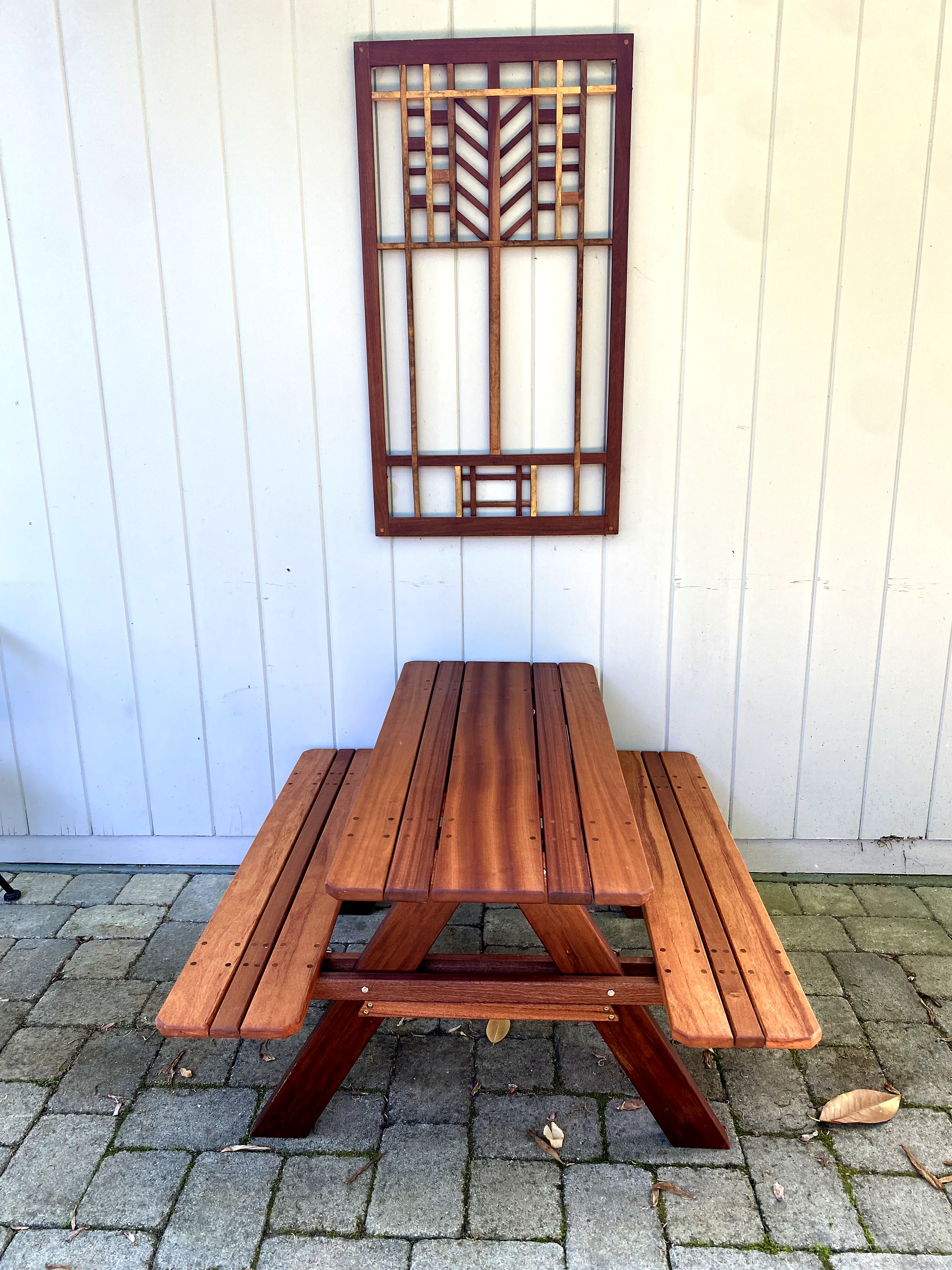 African mahogany picnic table