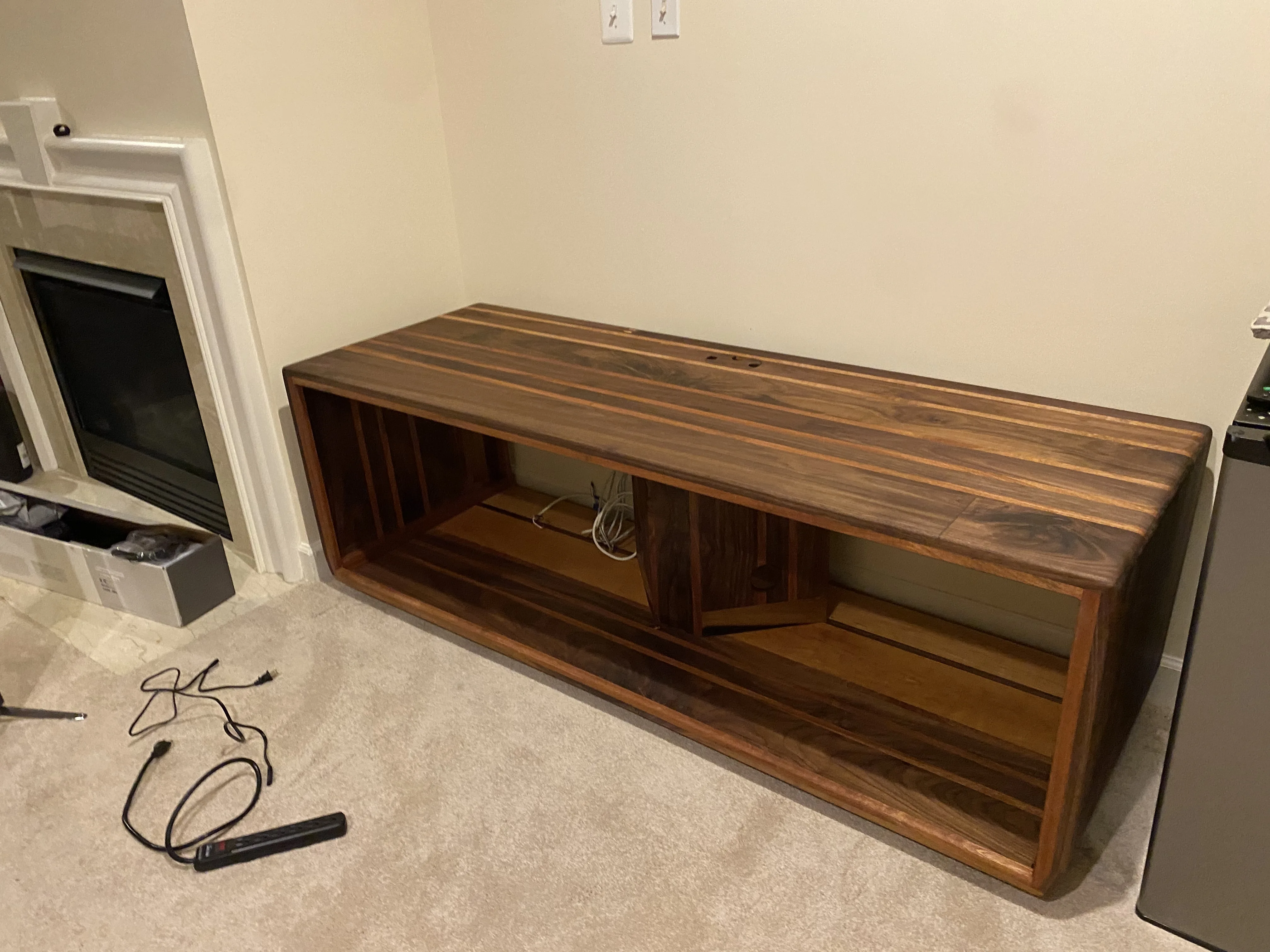 Walnut media console, Annapolis residence